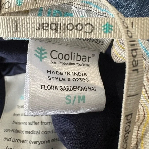 Coolibar upf 50 flora gardening hat chambray size small - Picture 6 of 9